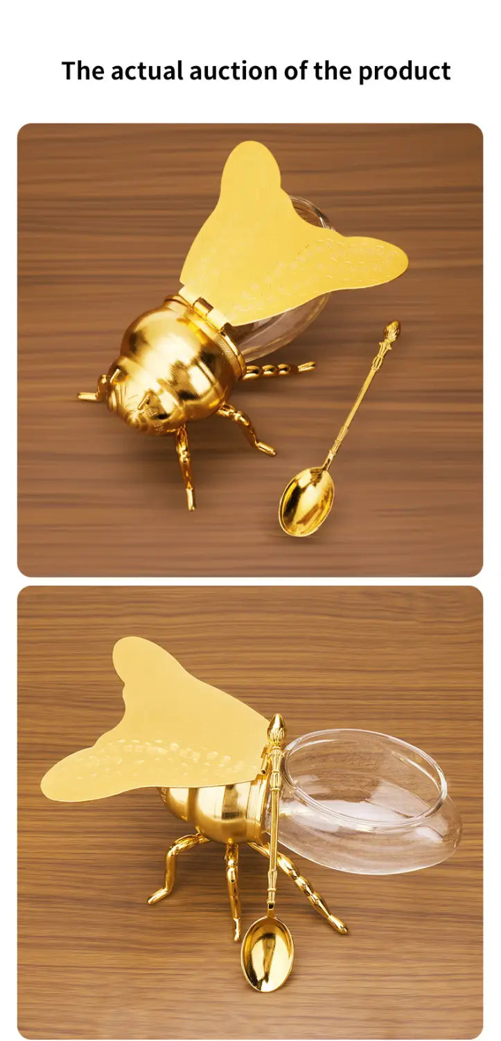 Bee Shaped Honey Jar With Spoon Kitchen Gadgets