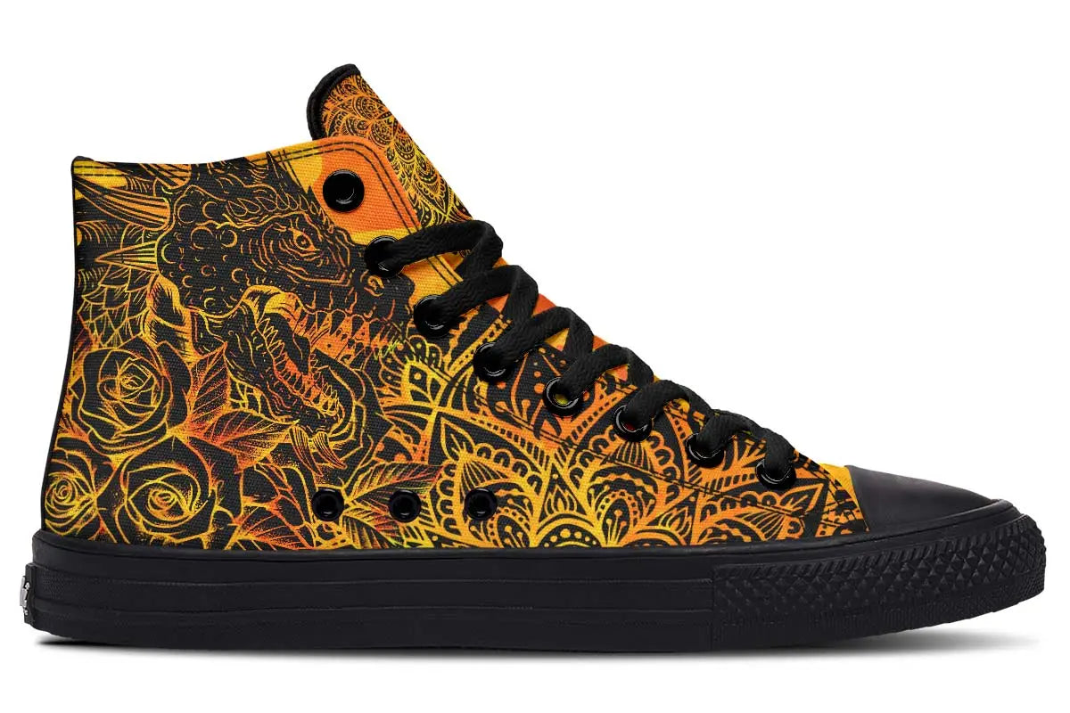 Printed Couple High Top Canvas Shoes