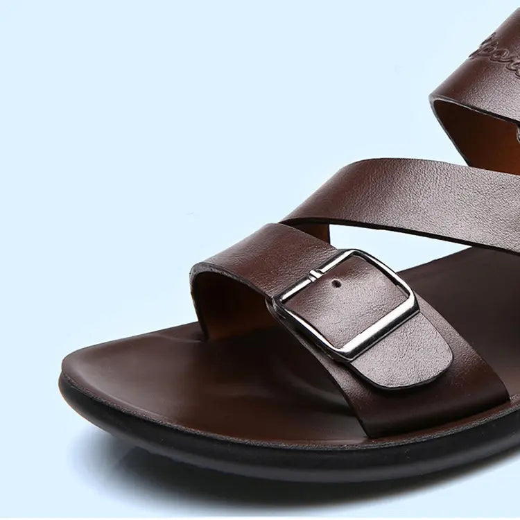 Sandals Men Casual Comfortable Barefoot Buckle Shoes