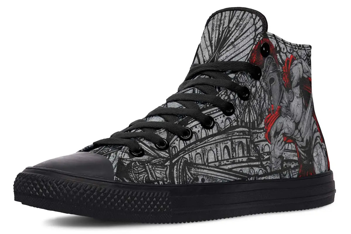 Printed Couple High Top Canvas Shoes