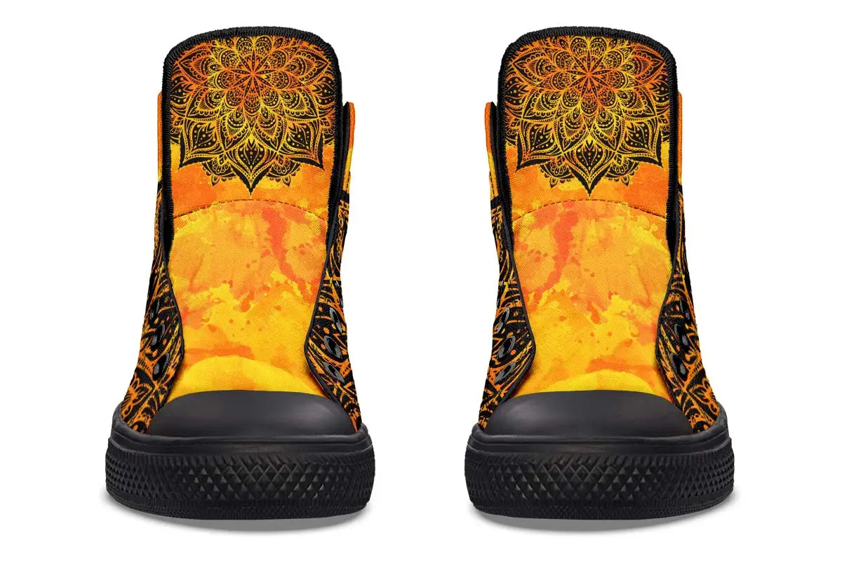 Printed Couple High Top Canvas Shoes