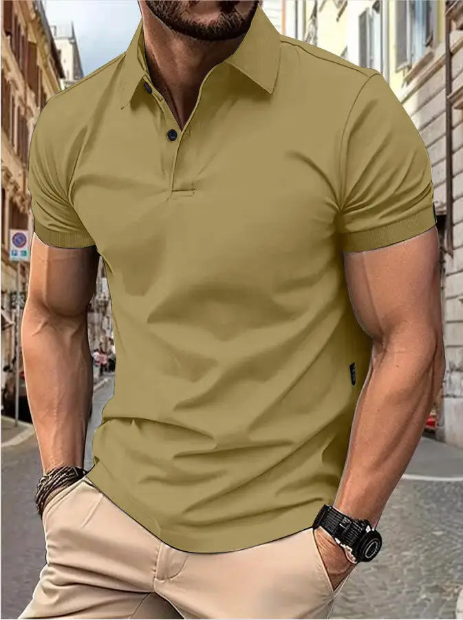 Men’s New Summer Solid Color Slim Short-sleeved Tops