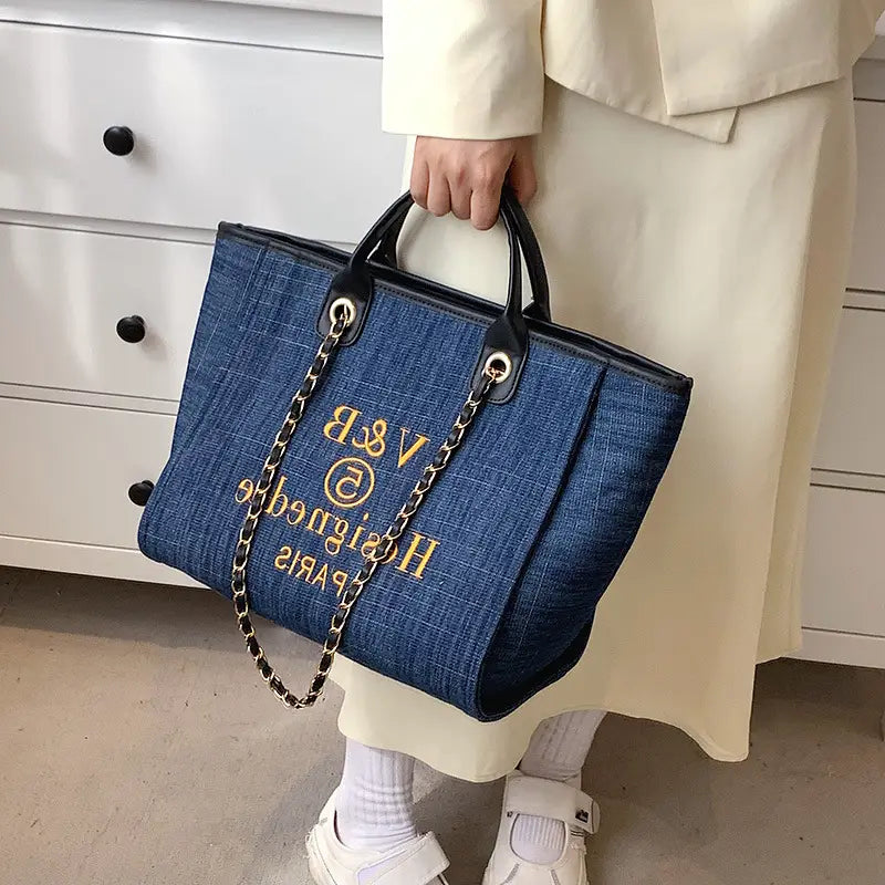 Women’s Bag New European And American Bags Big Bag Shoulder Bag Large Capacity Chain Handbag Ins Messenger Bag