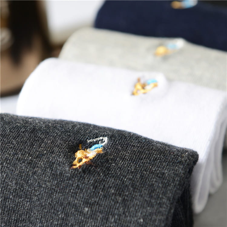 Men’s Socks Four Seasons Pure Cotton Embroidery