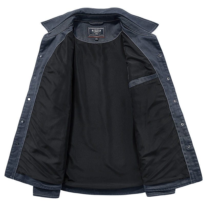 Spring New Denim Long-sleeved Shirt Men Washed Long Lining