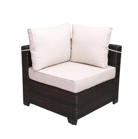 Outdoor Garden Patio Furniture 7Piece PE Rattan Wicker Cushioned Sofa