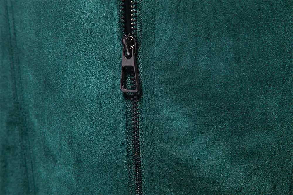 Fashion Lapel Zipper Jacket Autumn And Winter Solid Suede Coat Men’s Clothing Outdoor
