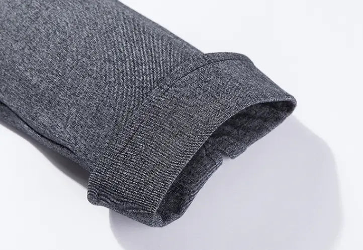 Grey Linen Chef Work Clothes Long Sleeve Men Hotel