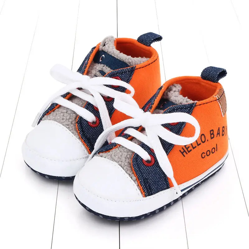 Canvas shoes color matching letters walking shoes