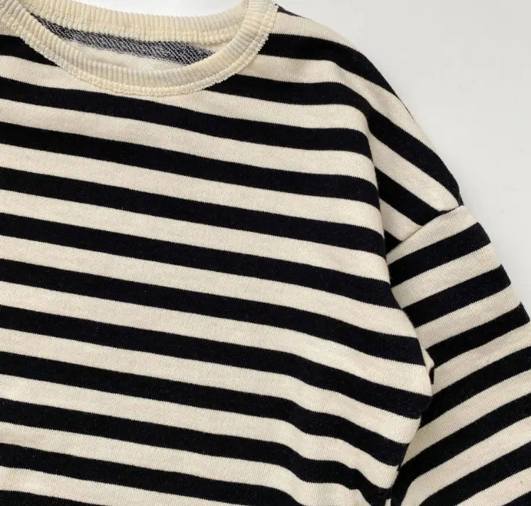 Fashionable And Personalized Children’s Cotton Striped Sweater