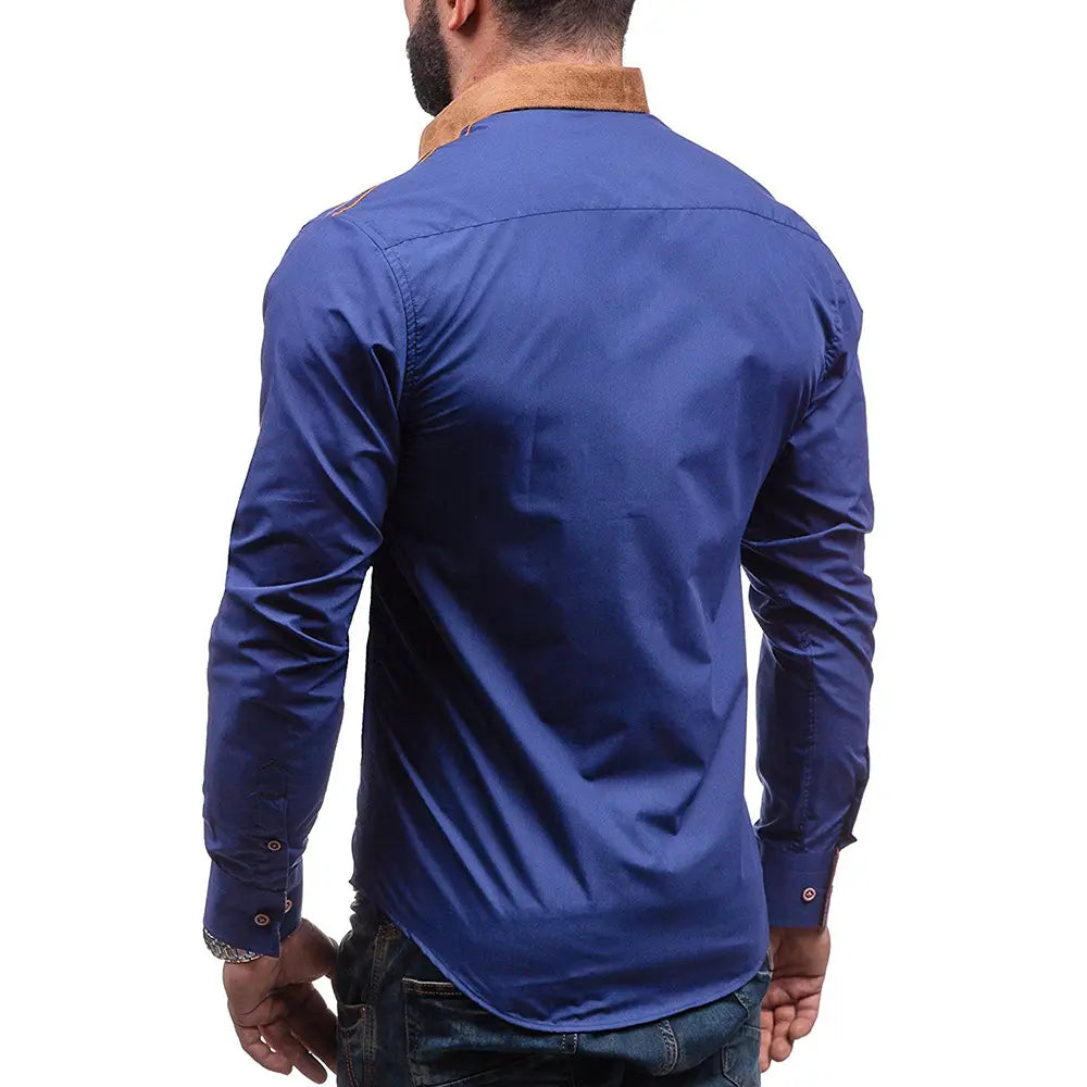 Casual Men’s Loose Plus Size Long-sleeved Shirt
