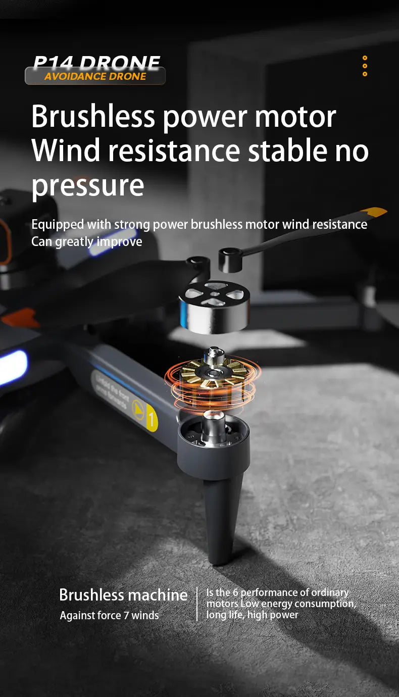 P14 Drone Long Endurance HD Aerial Photography Five Surface Obstacle Avoidance Quadcopter GPS Auto-Return Remote