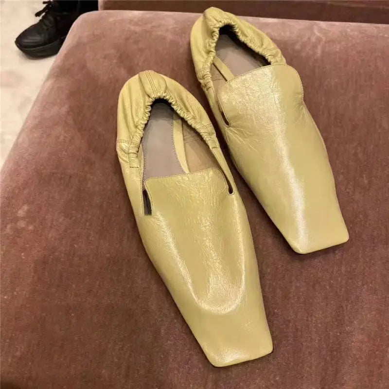 Flat Woman Head Retro Shallow Mouth Soft Sole Single Shoes