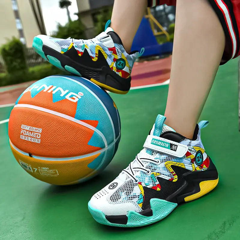 Boys’ Basketball Mesh Breathable And Wear-resistant Shoes