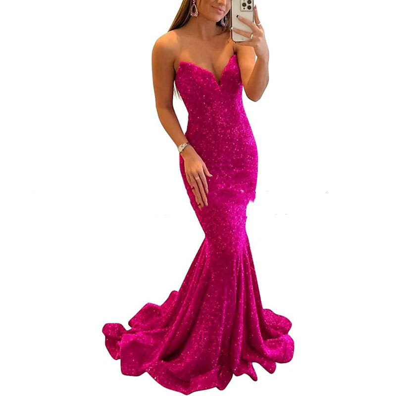Sequin Evening Dresses For Women Formal Long Prom Party Gowns