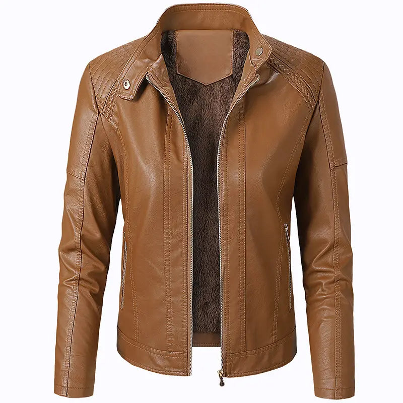 Long Sleeve Ladies Leather Jacket