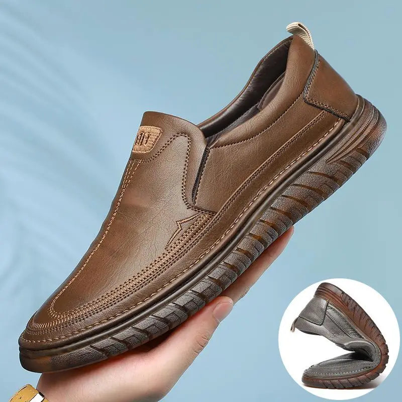 Men’s Leather Shoes Soft Bottom Beef Tendon Bottom