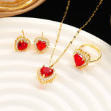 Necklace Female With Hearts Flower Special Interest Light Luxury Pendant Suit Titanium Steel