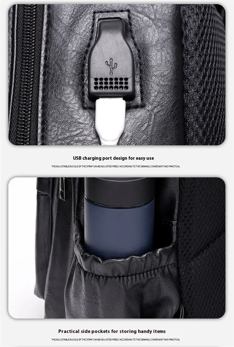 Multi-functional Retro Leather Backpack