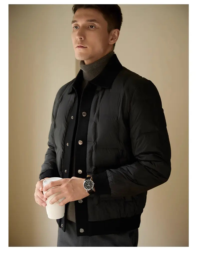 Men’s High-end Casual Patchwork Short Coat