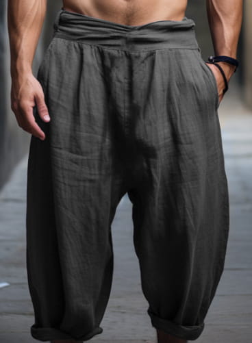 European Size Retro Loose Breathable Men’s Casual Pants