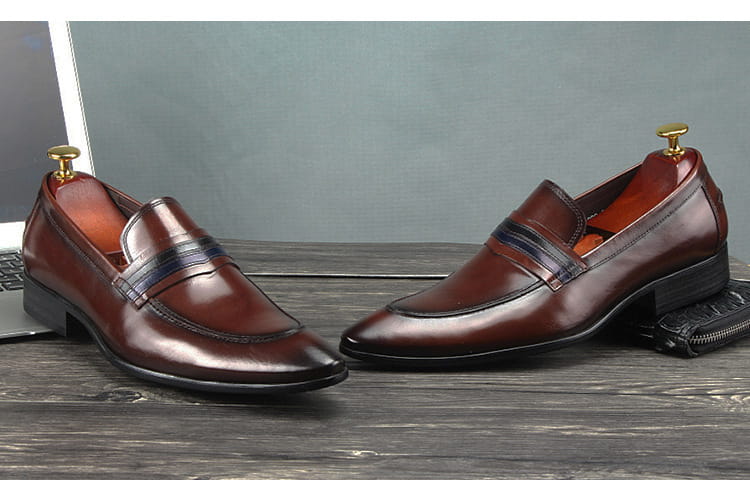 Shallow mouth men’s shoes leather shoes