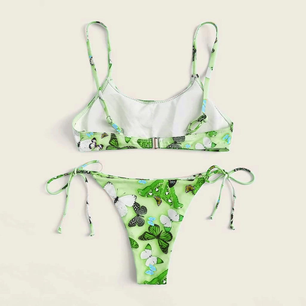 Summer Flowers Print Bikini Sexy Beach Swimming Suit Fashion Push Up Swimsuit Womens Clothing
