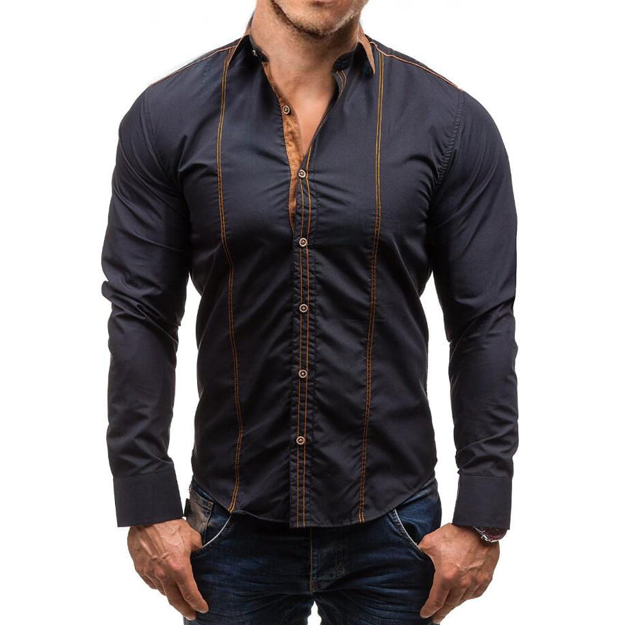 Casual Men’s Loose Plus Size Long-sleeved Shirt
