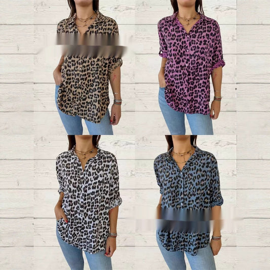 Shirt Mid-sleeve Fashion Casual Polo Collar Women's Shirt