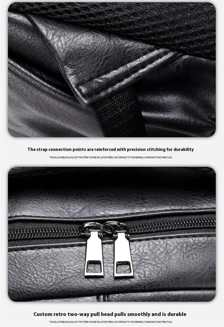 Multi-functional Retro Leather Backpack