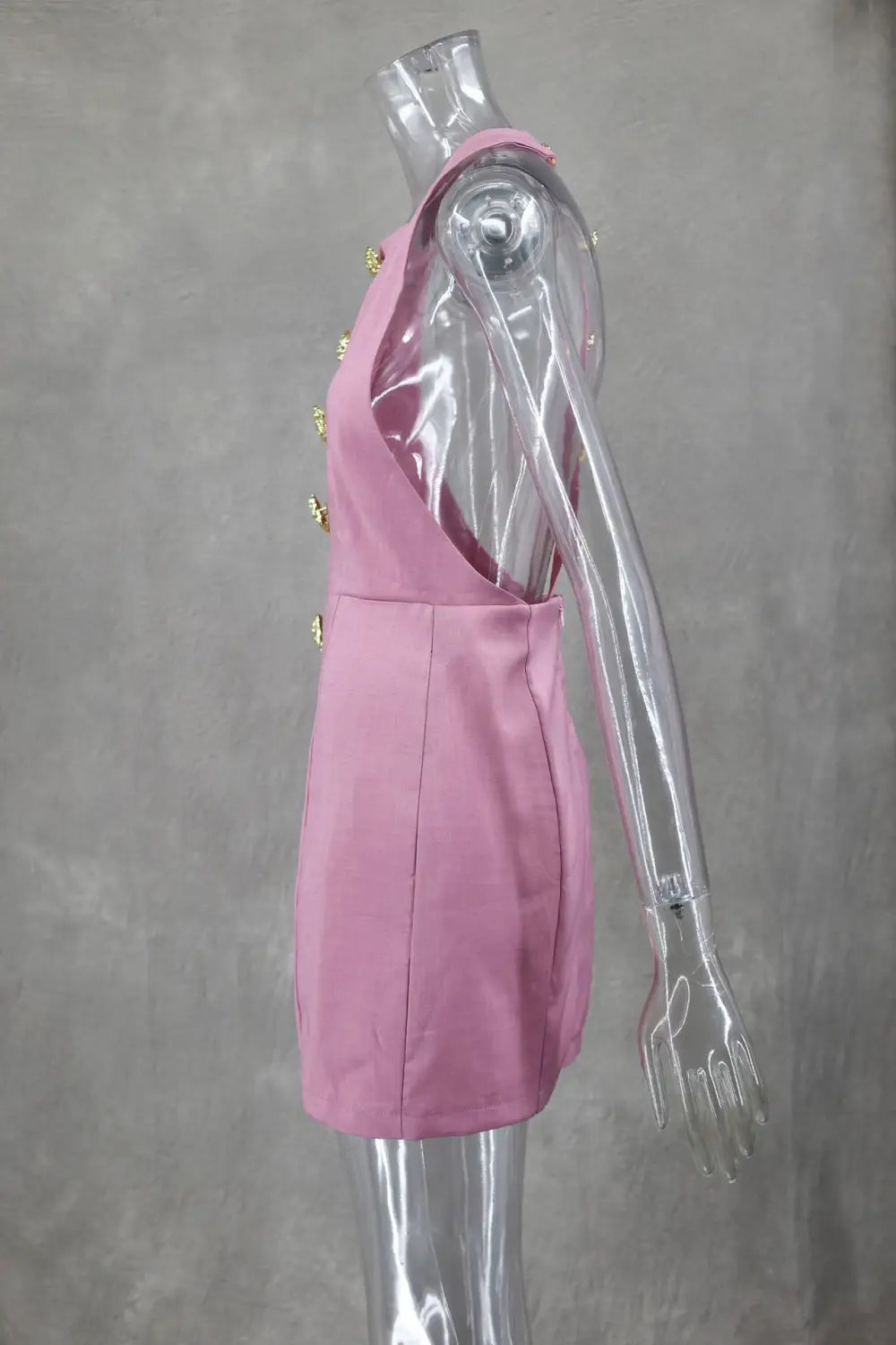 Sweet Sleeveless Backless Dress With Rose Button Design Summer Street Fashion Dresses Womens Clothing