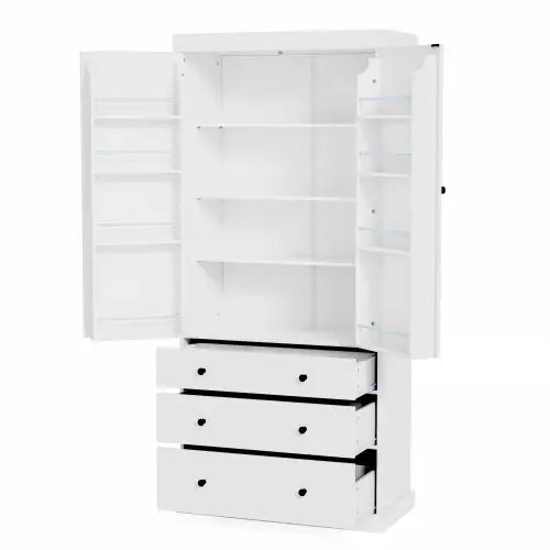 77 Inch Farmhouse Kitchen Storage Room - White - 5