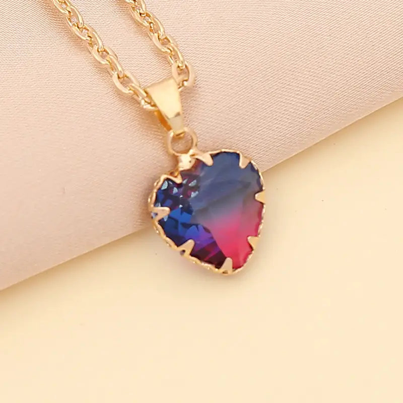Personality Multicolor Love Clavicle Chain Female