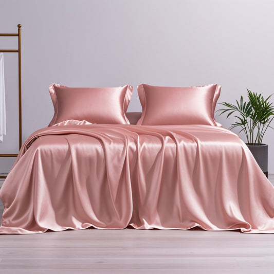 19 M Silk Bed Sheet Fitted Sheet Four-piece Set