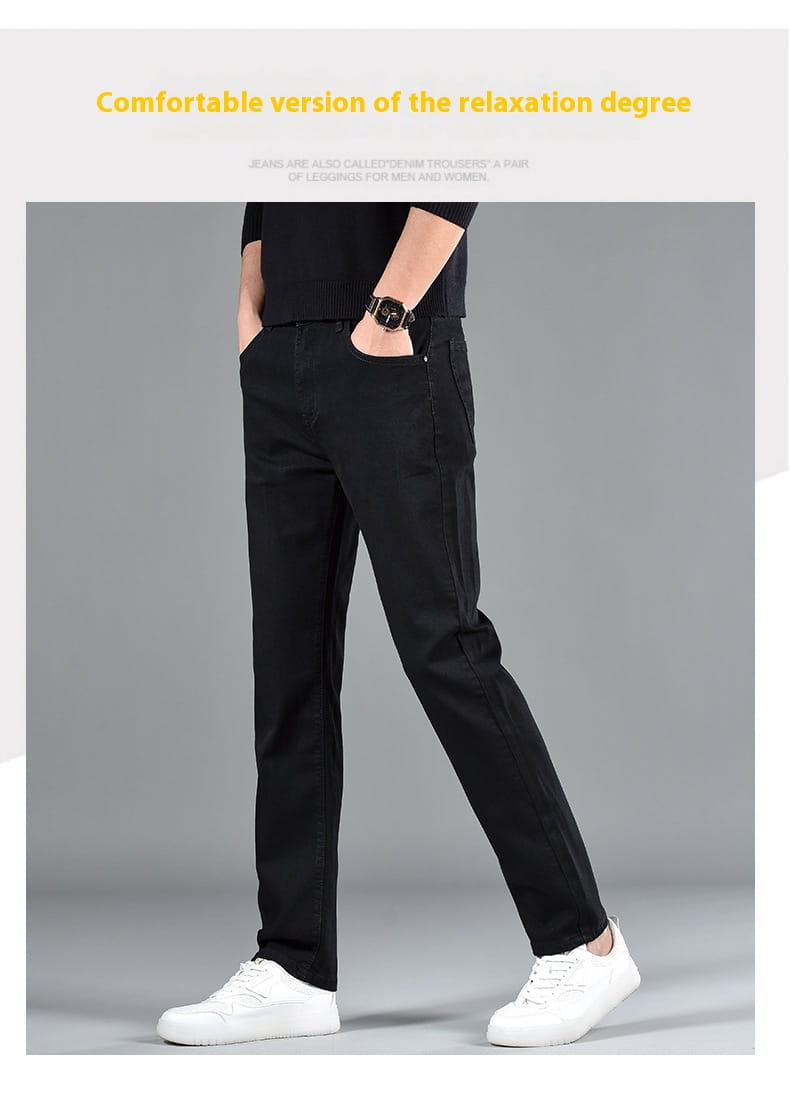 New Slim Fit Youth Casual Straight-leg Cotton Jeans Men