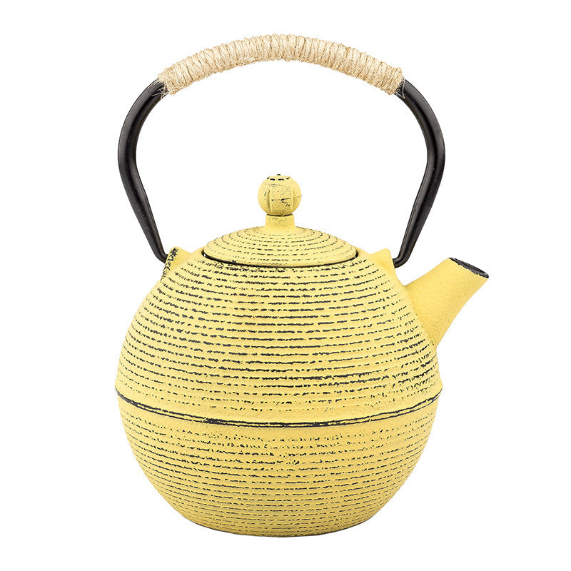 Red And Yellow Iron Kettle 680ml 0.7 Liter Iron Kettle Restaurant Hotel Fashion Tea Set