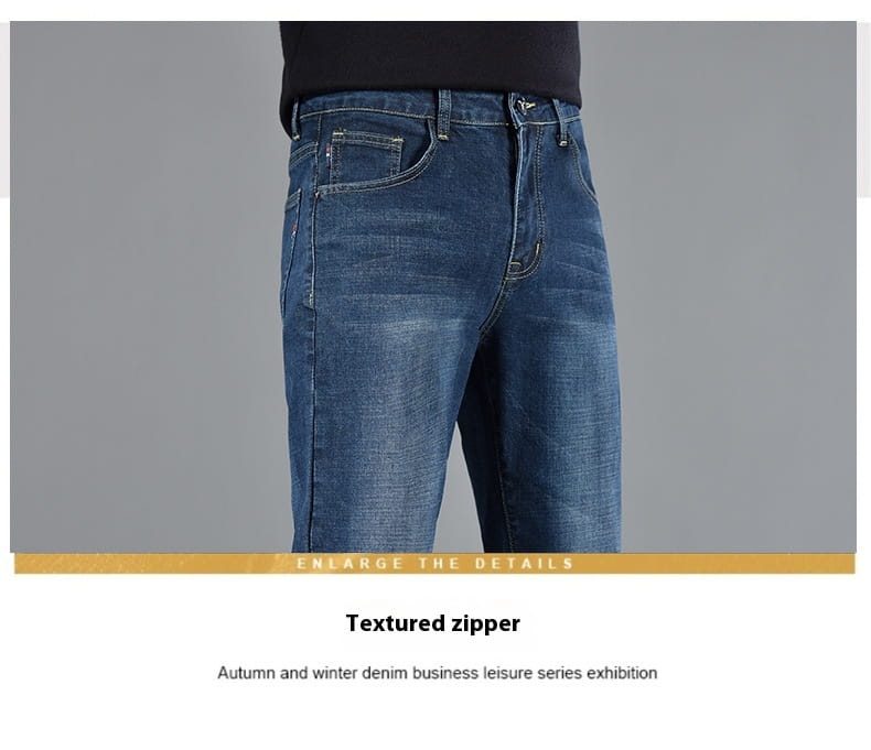 New Slim Fit Youth Casual Straight-leg Cotton Jeans Men