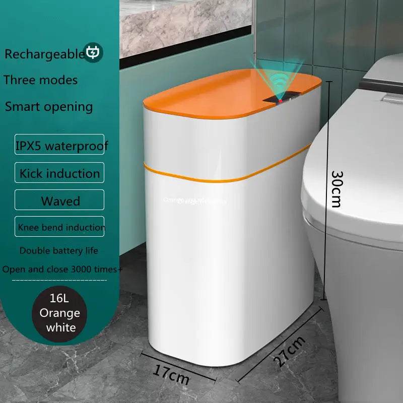 Smart Trash Can With Lid For Bedroom And Living Room Kitchen Storage Box Trash Can Induction Small Car Box Automatic