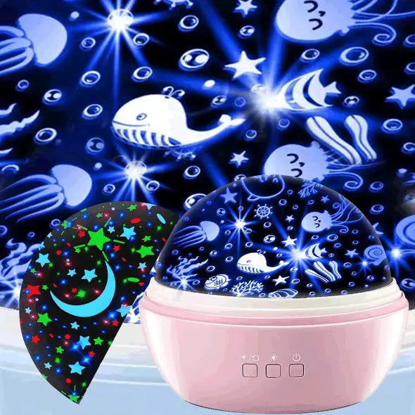 Night Light Projector For Kids 2 In 1 Ocean And Starry Projector 360 Rotating Baby Night Lights Lamp For Bedroom
