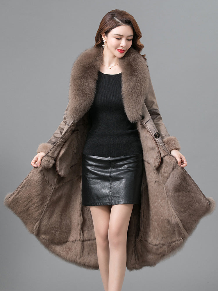 Woman Thickened Coat Real Fur