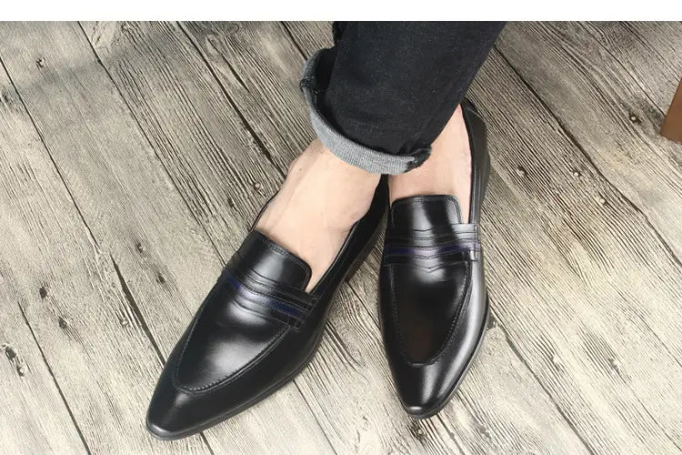 Shallow mouth men’s shoes leather shoes