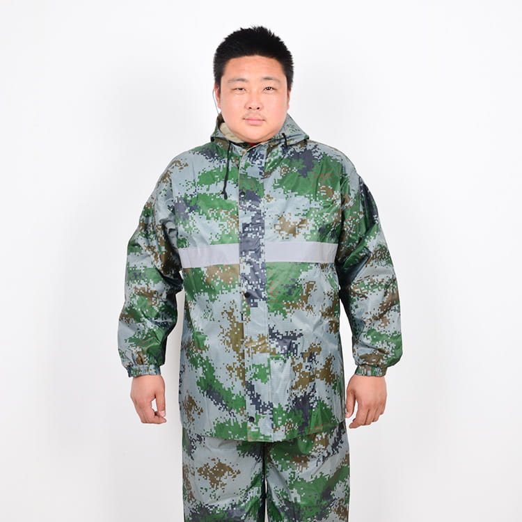 Extra Large Size Raincoat For Men And Women With Reflective Strips Split Raincoat And Rain Pants
