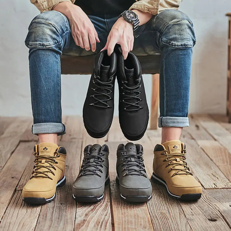Trendy Outdoor Boots Hiking Shoes Men’s Cotton Boots