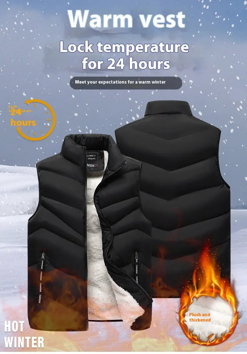 Men’s Autumn And Winter Warm Outdoor Lamb Wool Vest