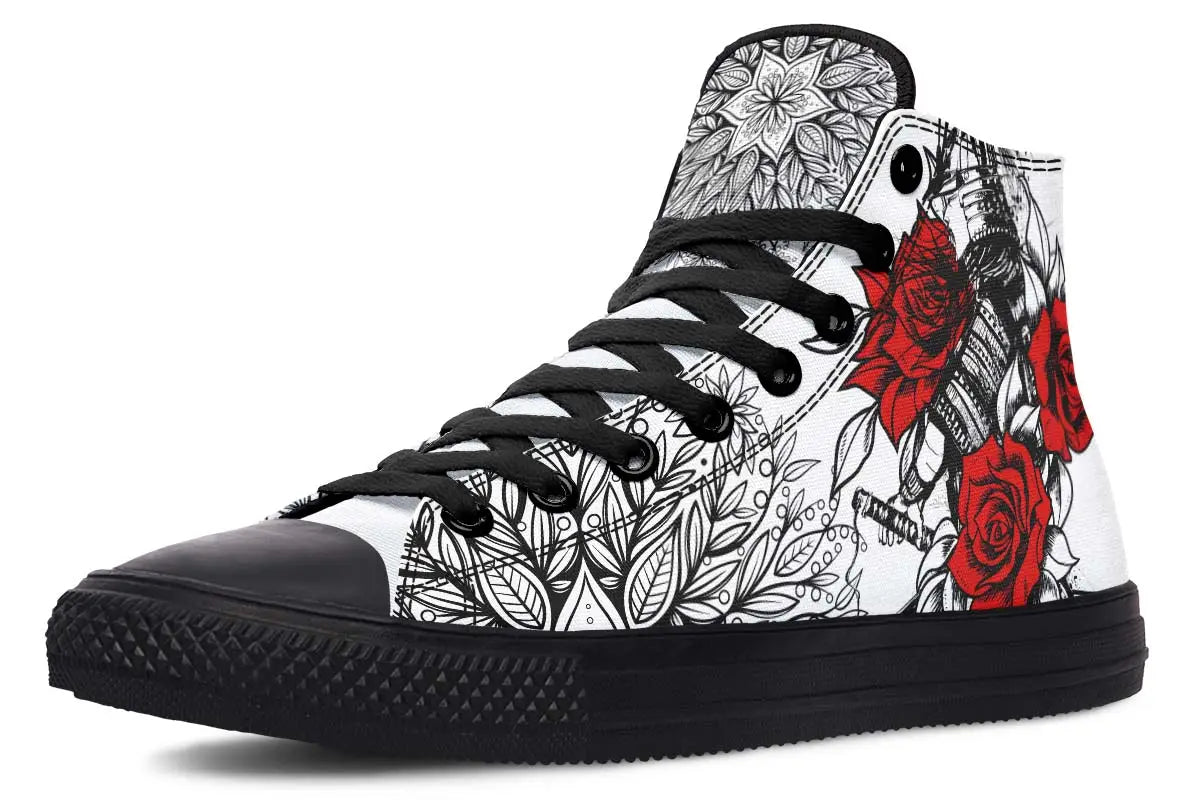 Printed Couple High-top Canvas Shoes