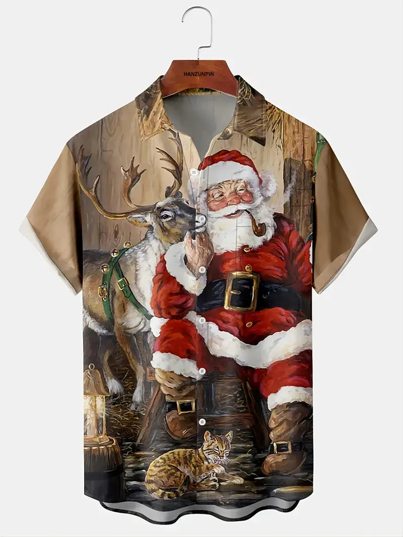European And American Christmas Plus Size Men’s 3D Shirt