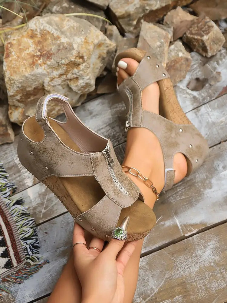 Summer Zipper Wedges