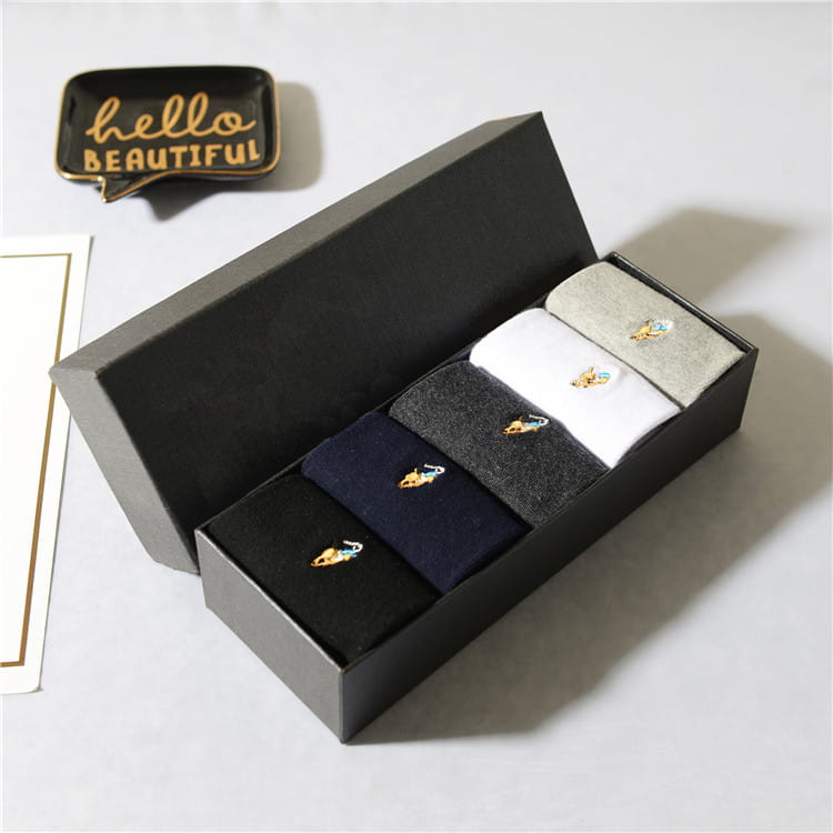 Men’s Socks Four Seasons Pure Cotton Embroidery