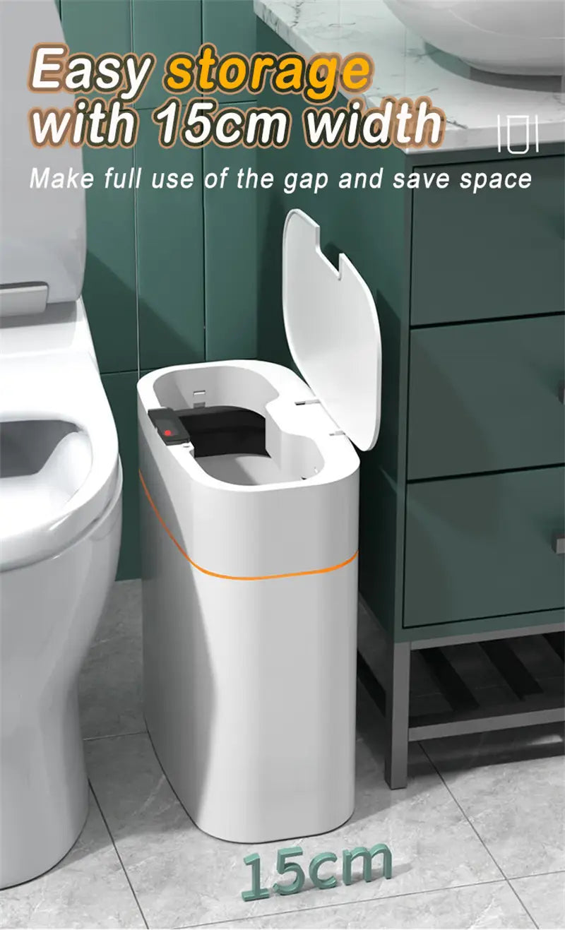 Smart Trash Can With Lid For Bedroom And Living Room Kitchen Storage Box Trash Can Induction Small Car Box Automatic