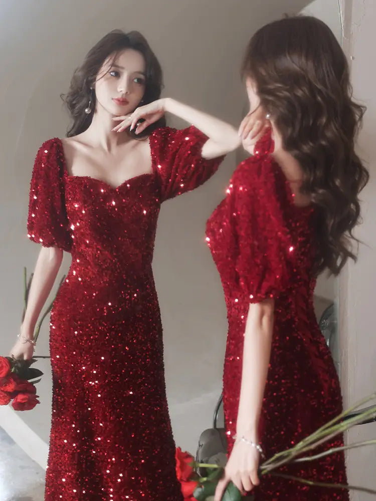 Toast Bridal Red Dresses Women Fishtail